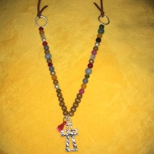 “Plunder” Cross Beaded Necklace